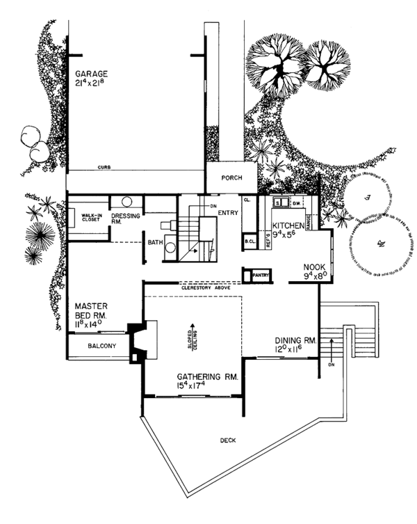 House Blueprint - Contemporary Floor Plan - Main Floor Plan #72-634