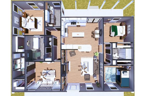 Floor Plan - Main Floor 1 for Farmhouse House Plan #44-248 - 4 bed, 3 bath