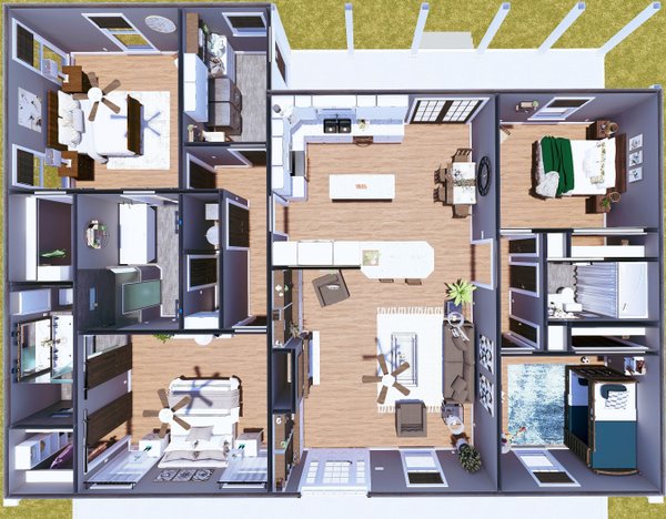 Farmhouse Floor Plan - Main Floor Plan #44-248