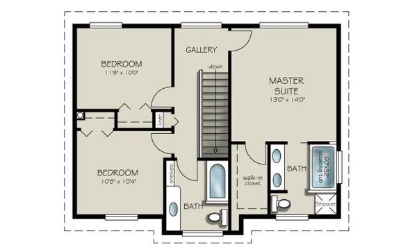 Country Floor Plan - Upper Floor Plan #427-3
