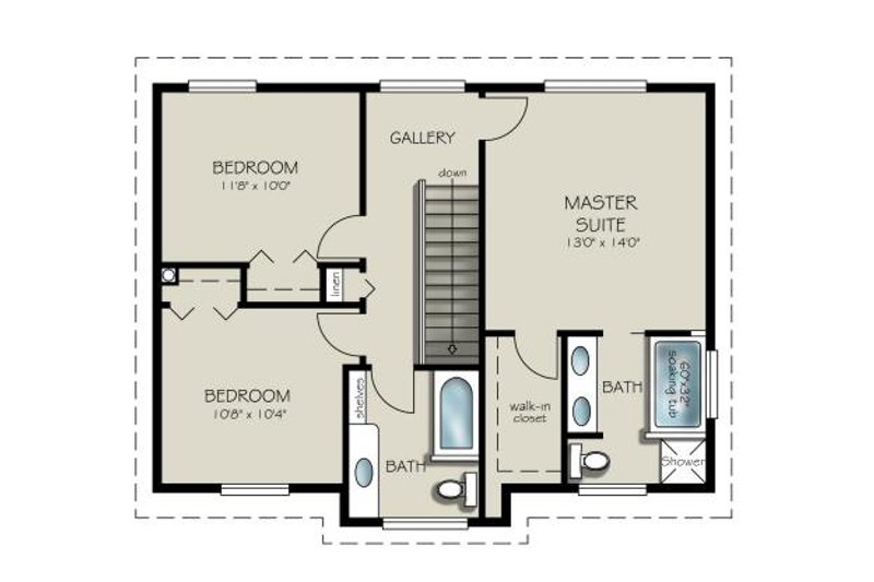Home Plan - Floor Plan - Upper Floor for Country House Plan #427-3 - 4 bed, 3 bath