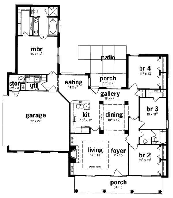 Home Plan - Classical Floor Plan - Main Floor Plan #36-612
