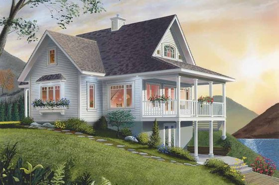 Exterior - Rear Elevation for Country House Plan #23-2367 - 2 bed, 2 bath