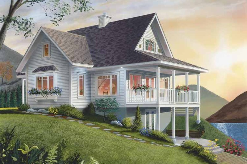 Home Plan - Exterior - Rear Elevation for Country House Plan #23-2367 - 2 bed, 2 bath