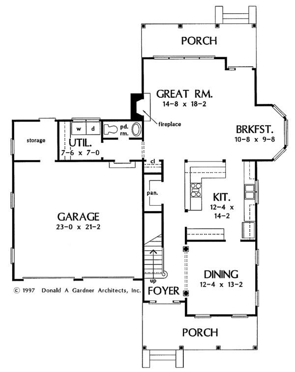 House Design - Country Floor Plan - Main Floor Plan #929-280
