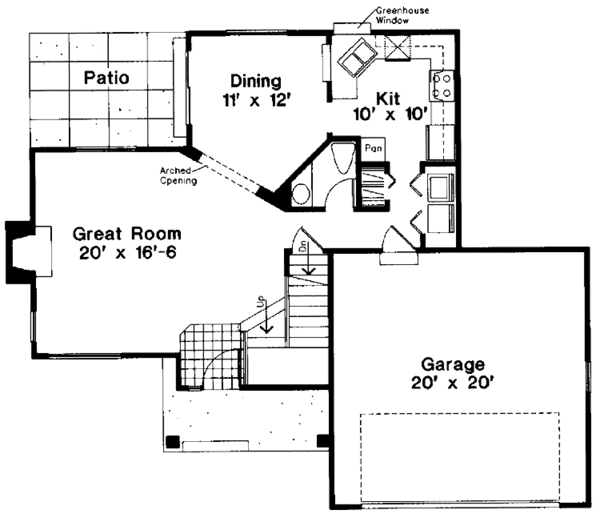House Blueprint - Bungalow Floor Plan - Main Floor Plan #300-110