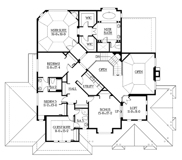 Dream House Plan - Country Floor Plan - Upper Floor Plan #132-492