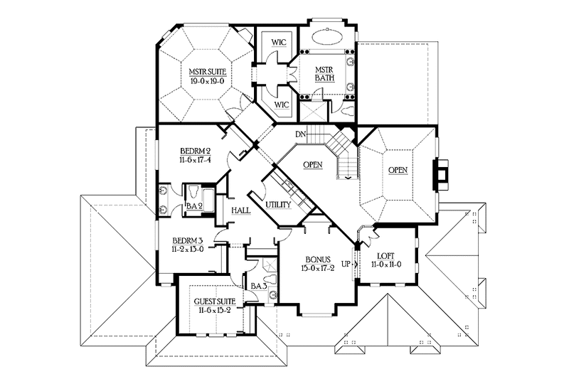 Home Plan - Floor Plan - Upper Floor for Country House Plan #132-492 - 4 bed, 3.5 bath