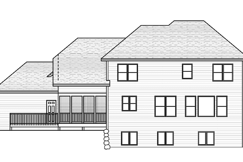 Architectural House Design - Exterior - Rear Elevation for European House Plan #51-634 - 4 bed, 2.5 bath