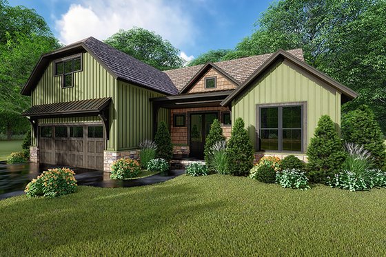 Exterior - Front Elevation 2 for Farmhouse House Plan #923-153 - 3 bed, 2 bath