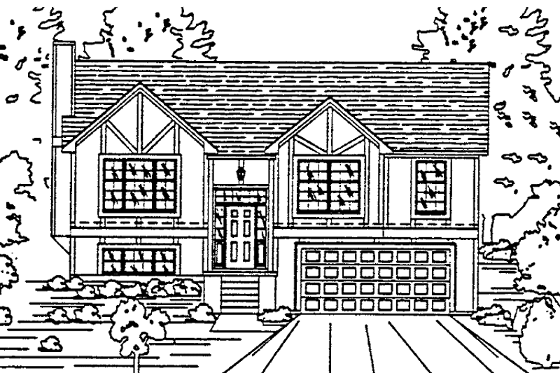 House Design - Tudor Exterior - Front Elevation Plan #405-297