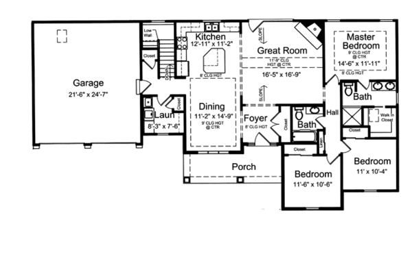 Home Plan - Craftsman Floor Plan - Main Floor Plan #46-840