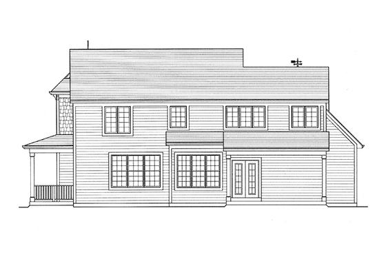 Exterior - Rear Elevation for Country House Plan #46-819 - 4 bed, 2.5 bath