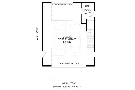 Floor Plan - Main Floor for Contemporary House Plan #932-295 - 2 bed, 1 bath