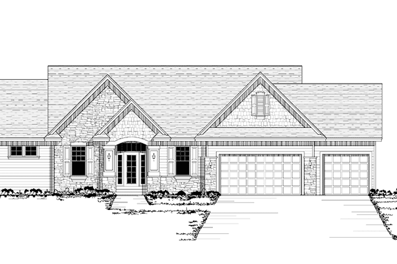 House Design - Ranch Exterior - Front Elevation Plan #51-598