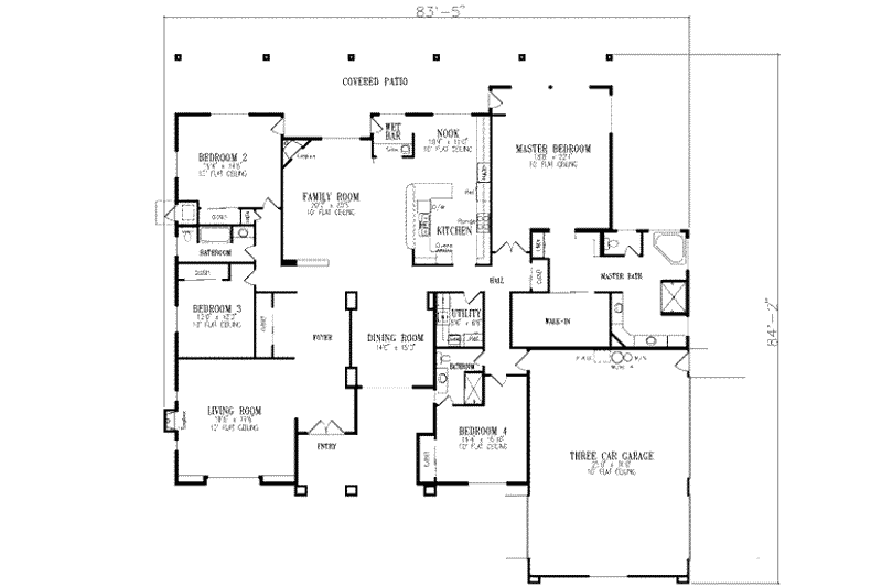 House Plan Design - Floor Plan - Main Floor House Plan #1-881 - 4 bed, 3 bath