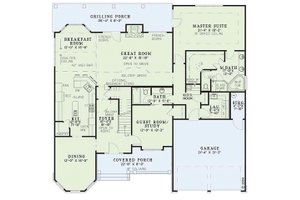 Floor Plan - Main Floor for Craftsman House Plan #17-2135 - 4 bed, 3 bath