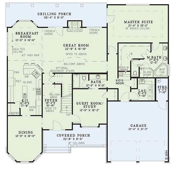 Home Plan - Craftsman Floor Plan - Main Floor Plan #17-2135