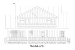Exterior - Rear Elevation for Southern House Plan #932-811 - 2 bed, 3 bath