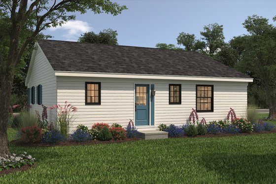 Exterior - Rear Elevation 1 for Ranch House Plan #72-101 - 3 bed, 2 bath