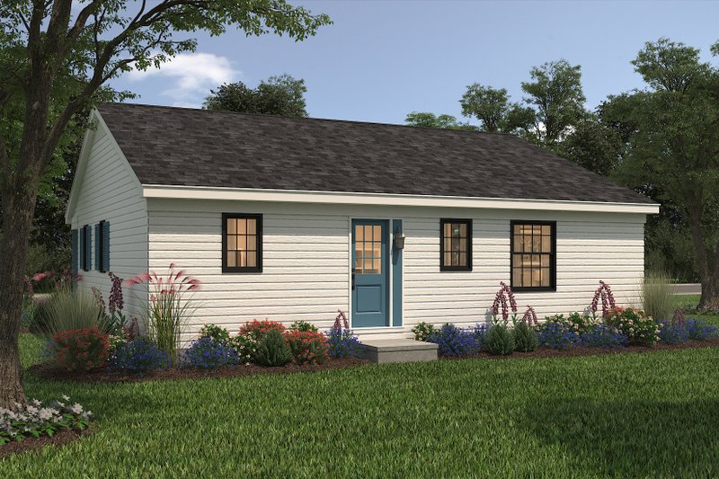 House Blueprint - Exterior - Rear Elevation 1 for Ranch House Plan #72-101 - 3 bed, 2 bath
