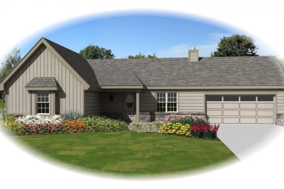 Exterior - Front Elevation for Ranch House Plan #81-13853 - 3 bed, 2 bath