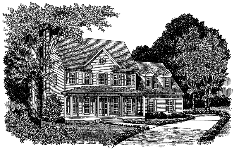 Dream House Plan - Exterior - Front Elevation 3 for Classical House Plan #453-129 - 3 bed, 2.5 bath