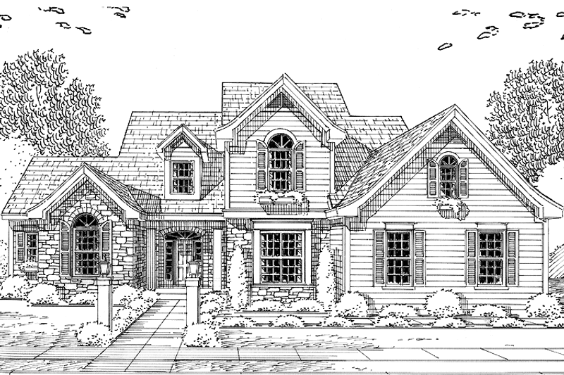 Home Plan - Exterior - Front Elevation 3 for Country House Plan #46-791 - 4 bed, 3.5 bath