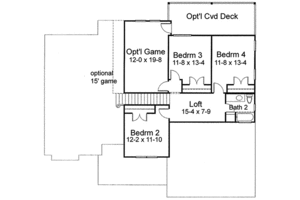 Floor Plan - Upper Floor for European House Plan #120-242 - 4 bed, 2.5 bath