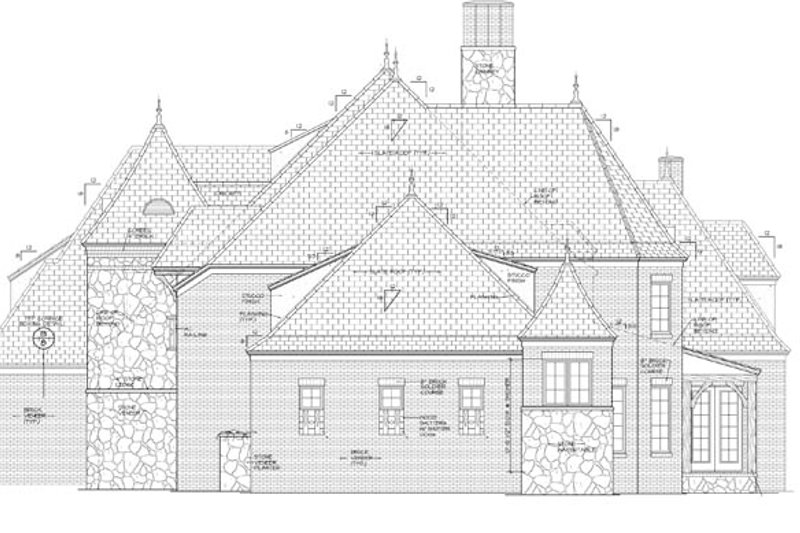Home Plan - Exterior - Other Elevation for European House Plan #453-597 - 4 bed, 4 bath