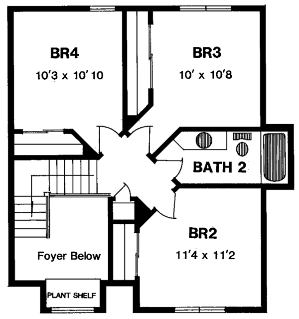 House Plan Design - Colonial Floor Plan - Upper Floor Plan #316-165