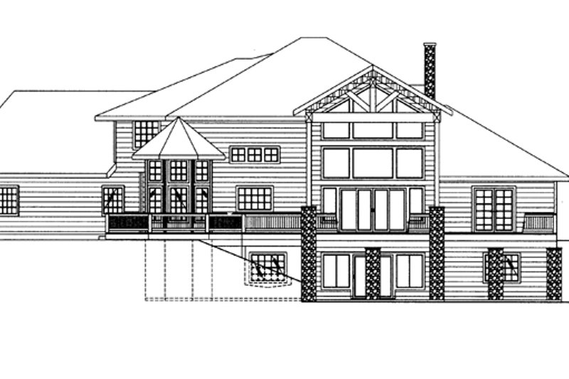 Architectural House Design - Exterior - Rear Elevation 4 for Contemporary House Plan #117-844 - 4 bed, 3.5 bath