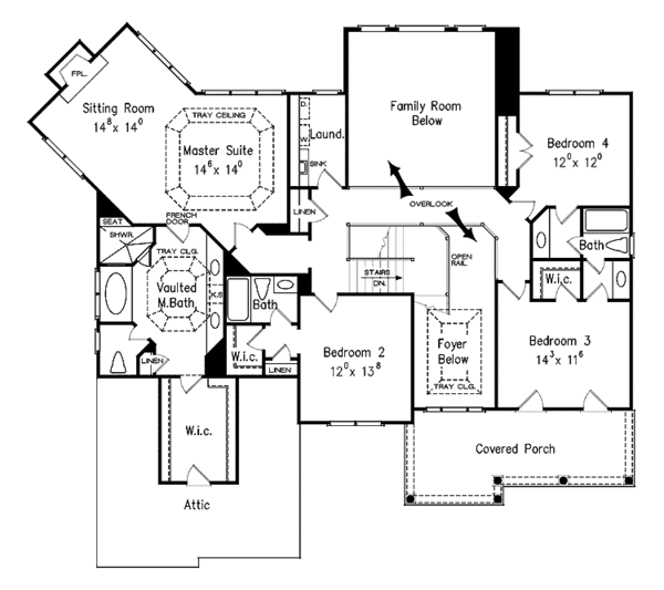 Dream House Plan - Traditional Floor Plan - Upper Floor Plan #927-265