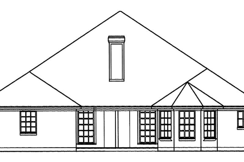 Dream House Plan - Exterior - Rear Elevation for Ranch House Plan #42-558 - 4 bed, 2 bath