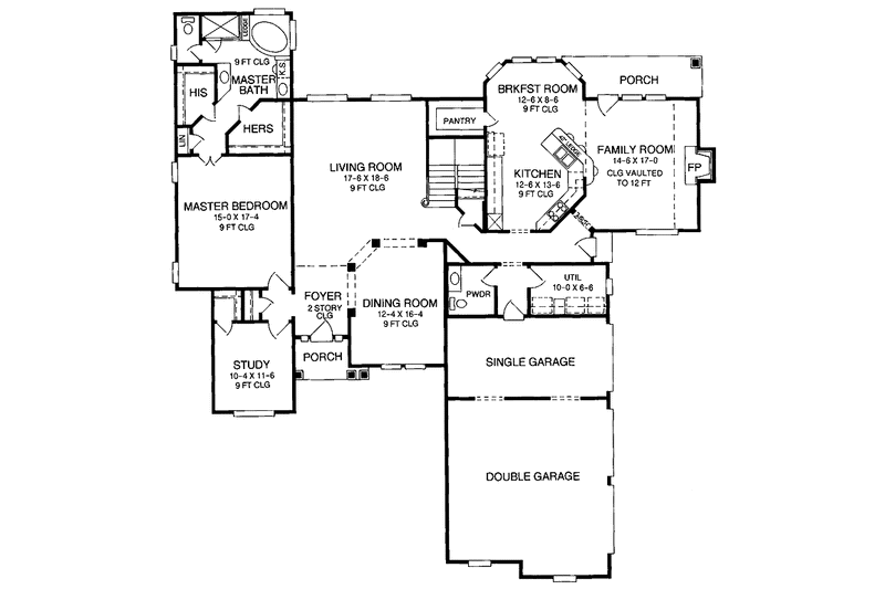 Architectural House Design - Floor Plan - Main Floor for Mediterranean House Plan #952-143 - 4 bed, 3.5 bath