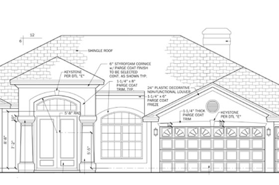 Exterior - Front Elevation 4 for Mediterranean House Plan #1058-46 - 4 bed, 3 bath