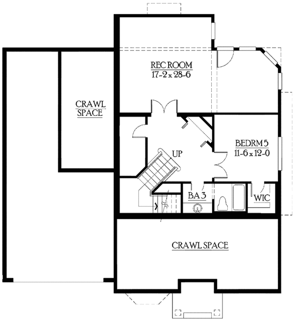 Home Plan - Craftsman Floor Plan - Lower Floor Plan #132-435
