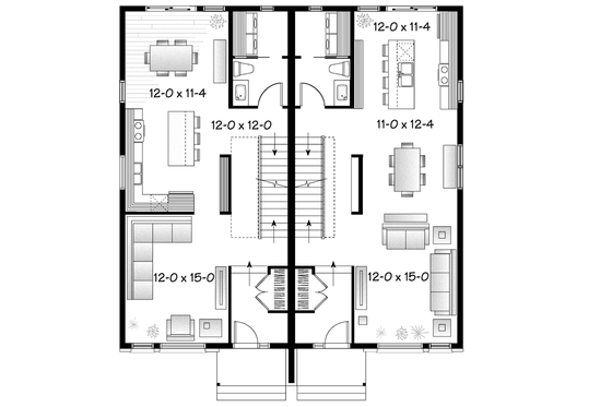Floor Plan - Main Floor for Contemporary House Plan #23-2598 - 5 bed, 2 bath
