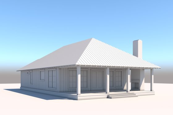 Exterior - Rear Elevation 2 for Traditional House Plan #430-309 - 3 bed, 2 bath