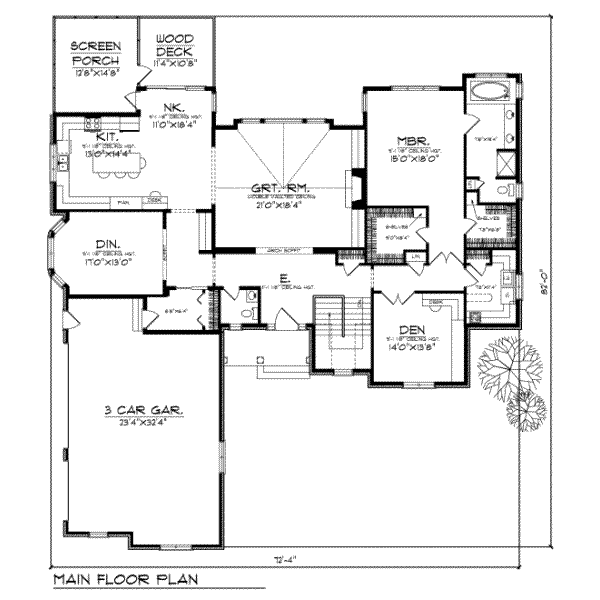 Home Plan - Traditional Floor Plan - Main Floor Plan #70-425