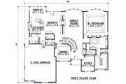 European Style House Plan - 4 Beds 3.5 Baths 3792 Sq/Ft Plan #67-700 