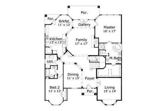 Floor Plan - Main Floor for Traditional House Plan #411-317 - 5 bed, 4 bath