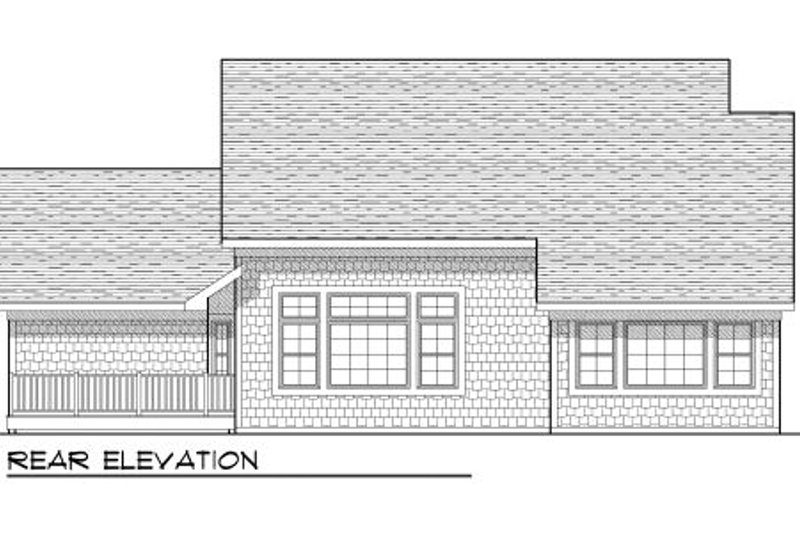 Home Plan - Exterior - Rear Elevation for European House Plan #70-943 - 2 bed, 1.5 bath