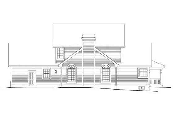 Exterior - Rear Elevation for Traditional House Plan #57-306 - 4 bed, 2.5 bath