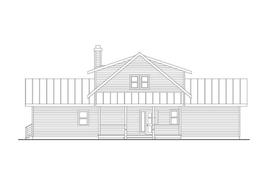 Exterior - Front Elevation 1 for Cabin House Plan #124-1444 - 3 bed, 2.5 bath