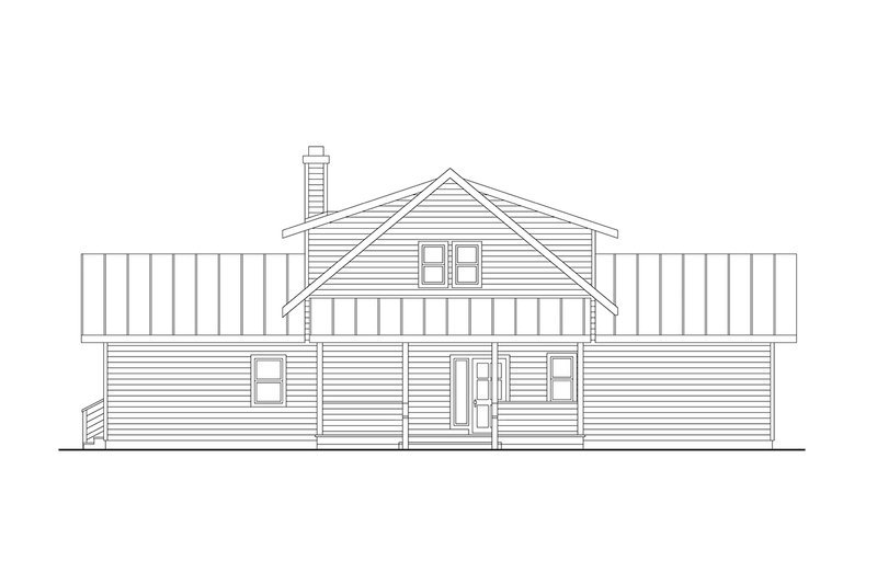 House Blueprint - Exterior - Front Elevation 1 for Cabin House Plan #124-1444 - 3 bed, 2.5 bath