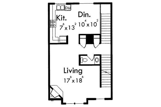Floor Plan - Main Floor for Traditional House Plan #303-448 - 5 bed, 1.5 bath