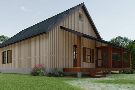 Exterior - Other Elevation 3 for Bungalow House Plan #1092-2 - 1 bed, 2 bath