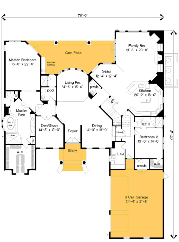 Classical Floor Plan - Main Floor Plan #135-210