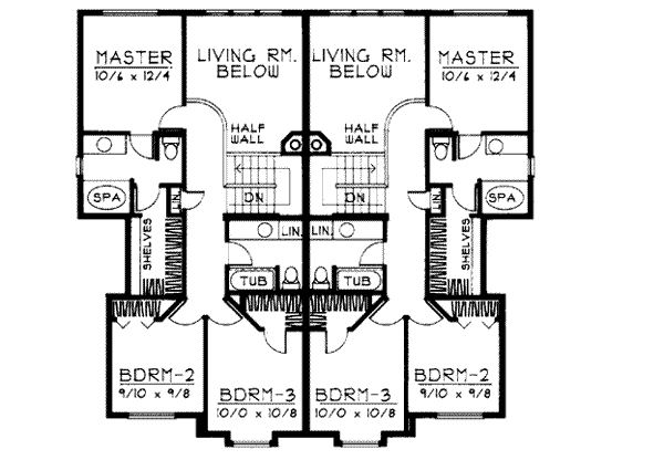 Traditional Floor Plan - Upper Floor Plan #92-203